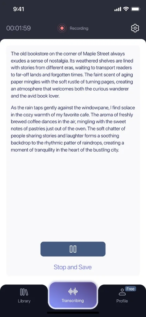 Transcriber screenshot